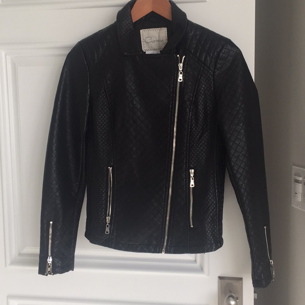 Faux Leather Jacket (Biker Style)